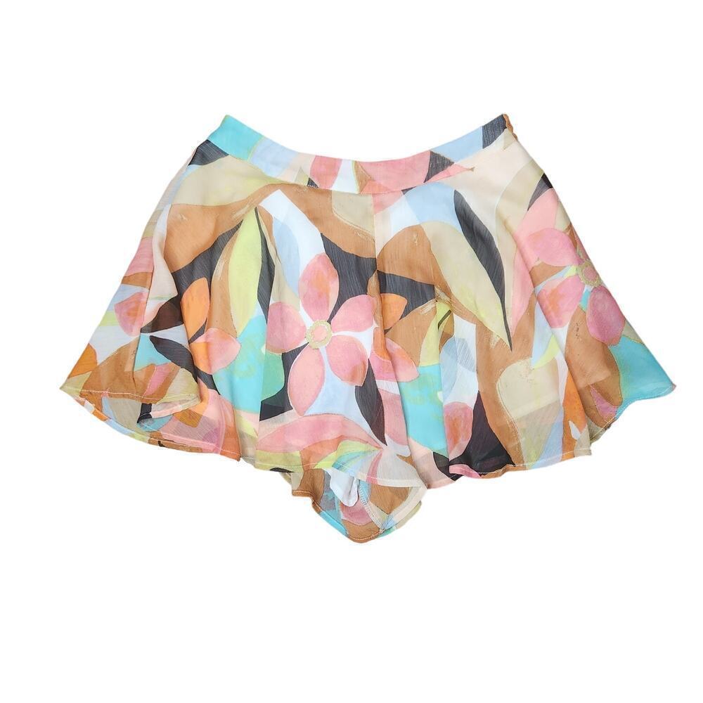 FOREVER‎ 21 Mutli Printed Flowy Shorts Floral Lined Women's Size Small